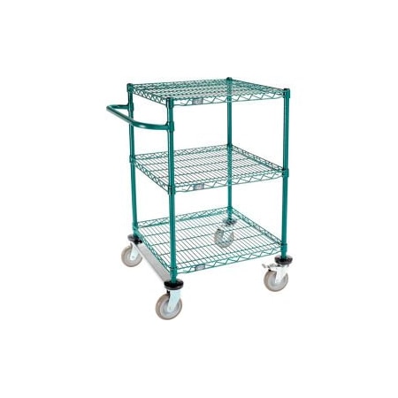 Gec Nexel 3 Shelf Cart, Poly-Green, 24"L x 24"W x 40"H, Polyurethane Rigid Casters SC2424RG3
